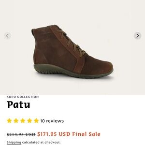 NAOT Cognac Leather Ankle Boots